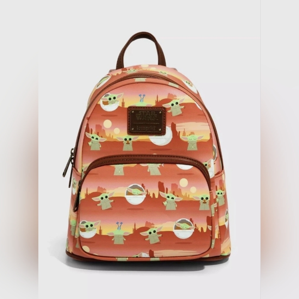 Women's Loungefly Grogu Mini Backpack One Size Brown Pink